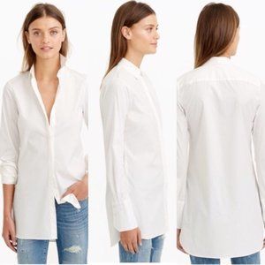 J. Crew White Button Down Tunic Shirt - Size 12